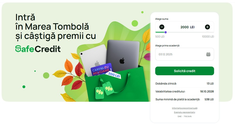 SafeCredit – linia de credit rapidă online - Credite IFN
